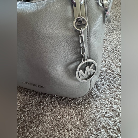 Michael Kors Gray Leather Shoulder Bag - Picture 5 of 6